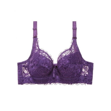 Women Lace Bra With Underwire Thin Padded Plus Size Bras