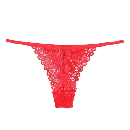 

Cathalem Underwear Women Cotton Women Lace Briefs Hollow Out Panties Crochet Lace Up Panty Thongs G String Underwear Female Underpants Red Large