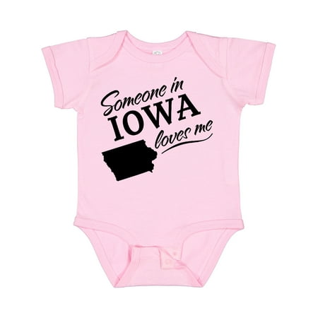Inktastic Someone in Iowa Loves Me Gift Baby Boy or Baby Girl Bodysuit