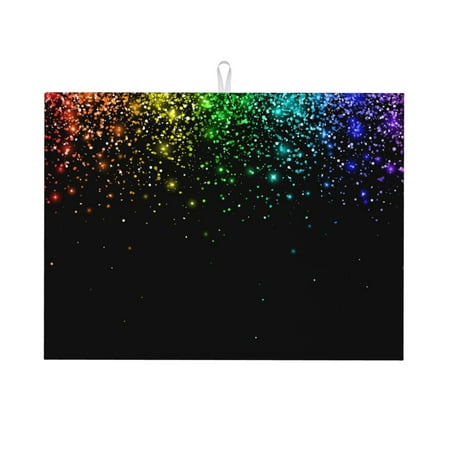 Dish Drying Mat Night Rainbow Sparkles Highly Absorbent Microfiber Drying Mat Kitchen Counter or Sink Drawer Liner 16x18 Kitchen Drying Mat Coffee Mat Kitchen Essentials
Dish Drying Mat Night Rainbow Sparkles Highly Absorbent Microfiber Drying Mat Kitchen Counter or Sink Drawer Liner 16x18 Kitchen Drying Mat Coffee Mat Kitchen Essentials