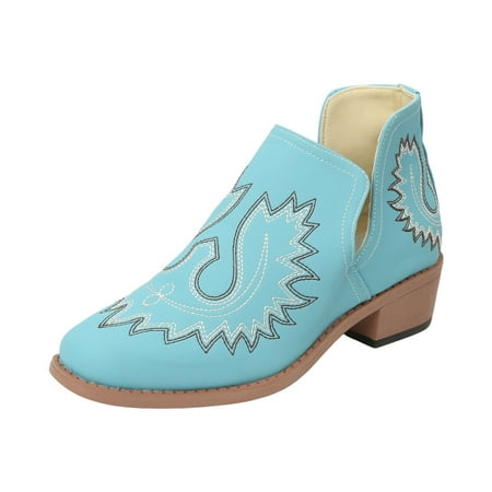 DVKOVI Cowboy Boots Women Womens Ankle Cowboy Boots Women Shoes Comfortable Soft Sole Ankle Boots Stylish Block Heel Western Fashion Short Boots Low Heel Dress Shoes for Women Blue 38
DVKOVI Cowboy Boots Women Womens Ankle Cowboy Boots Women Shoes Comfortable Soft Sole Ankle Boots Stylish Block Heel Western Fashion Short Boots Low Heel Dress Shoes for Women Blue 38