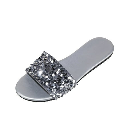 Kukoosong Womens Sandals Fashion Indoor Leisure Flip-flops Open-toed Flat Beach Shoes Flat Sandals for Women Silver 42
Kukoosong Womens Sandals Fashion Indoor Leisure Flip-flops Open-toed Flat Beach Shoes Flat Sandals for Women Silver 42