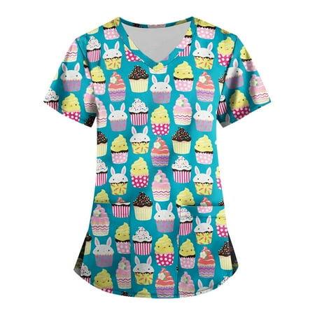 XHJUN Scrub Tops Women Stretchy Plus Size Business Short Sleeve Tshirts Teen Girls Easter with Designs Pocket Blue M
XHJUN Scrub Tops Women Stretchy Plus Size Business Short Sleeve Tshirts Teen Girls Easter with Designs Pocket Blue M