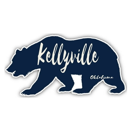 Kellyville Oklahoma Souvenir 3x1.5-Inch Fridge Magnet Bear Design