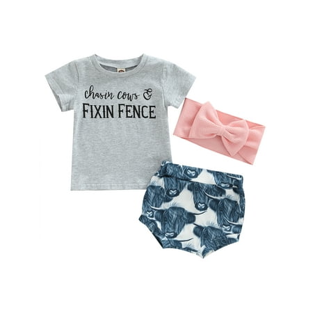 Multitrust Newborn Girl Short Pants Outfits Short Sleeve Letter Printed T-Shirt + Ox Head Pattern Shorts + Bow-Knot Headband Set
Multitrust Newborn Girl Short Pants Outfits Short Sleeve Letter Printed T-Shirt + Ox Head Pattern Shorts + Bow-Knot Headband Set