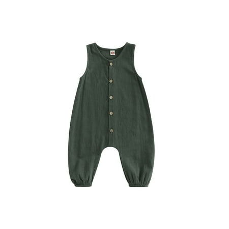 Qtinghua Newborn Baby Boys Girls Summer Clothes Sleeveless Button Romper Bodysuit One Piece Jumpsuit Playsuit Outfits Dark Green 3-6 Months
Qtinghua Newborn Baby Boys Girls Summer Clothes Sleeveless Button Romper Bodysuit One Piece Jumpsuit Playsuit Outfits Dark Green 3-6 Months
