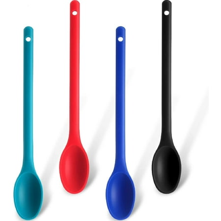 4 Pieces Silicone Mixing Spoon Long Multicolored Nonstick Kitchen Spoon Silicone Serving Spoon Heat-resistant Stirring Spoon for Kitchen Cooking Baking Stirring Mixing Tools (Black Red Blue Green)
4 Pieces Silicone Mixing Spoon Long Multicolored Nonstick Kitchen Spoon Silicone Serving Spoon Heat-resistant Stirring Spoon for Kitchen Cooking Baking Stirring Mixing Tools (Black Red Blue Green)