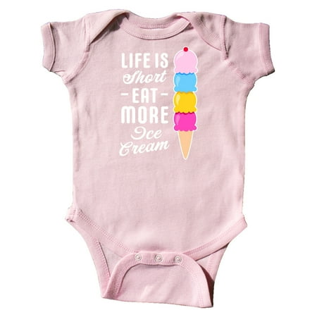 Inktastic Life is Short Eat More Ice Cream Gift Baby Boy or Baby Girl Bodysuit