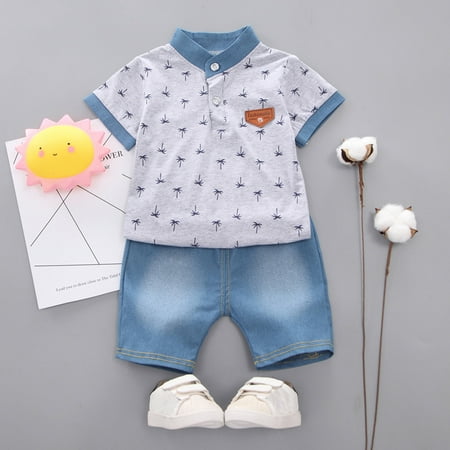 THE WILD Casual Pretty Toddler Kids Baby Boy Short Sleeve Tree Pattern Shirt Tops+ Denim Pants Set
THE WILD Casual Pretty Toddler Kids Baby Boy Short Sleeve Tree Pattern Shirt Tops+ Denim Pants Set