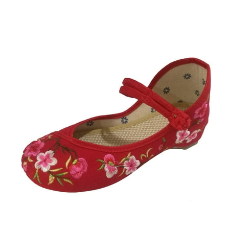 Tangnade Ladies daily all-match casual shoes Women Spring Summer Peach Blossom Buckle National Wind Embroidered Cloth Shoes Red 36
Tangnade Ladies daily all-match casual shoes Women Spring Summer Peach Blossom Buckle National Wind Embroidered Cloth Shoes Red 36