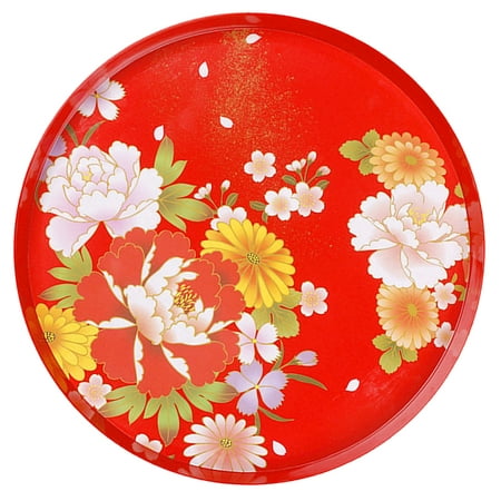 

Chinese Wedding Serving Tray Fruit Plate Round Tea Tray Snack Storage Dish