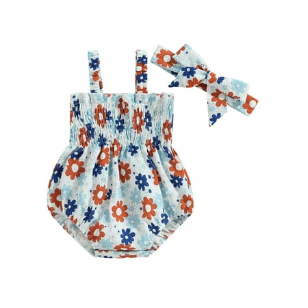 Thaisu 0-2Y Infant Romper Baby Girls Flower Print Ruched Sleeveless Sling Jumpsuits Summer Bodysuits with Head Band
Thaisu 0-2Y Infant Romper Baby Girls Flower Print Ruched Sleeveless Sling Jumpsuits Summer Bodysuits with Head Band
