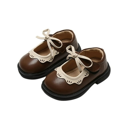 Fangasis Children Mary Jane Uniform Flats Bowknot Dress Shoes Party School Princess Shoe Lightweight Ankle Strap Leather Brown 3C
Fangasis Children Mary Jane Uniform Flats Bowknot Dress Shoes Party School Princess Shoe Lightweight Ankle Strap Leather Brown 3C