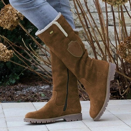 FZM Women shoes Boots For Women Shoes Snow Boots Long Booties Cotton Knee-Hign Boots