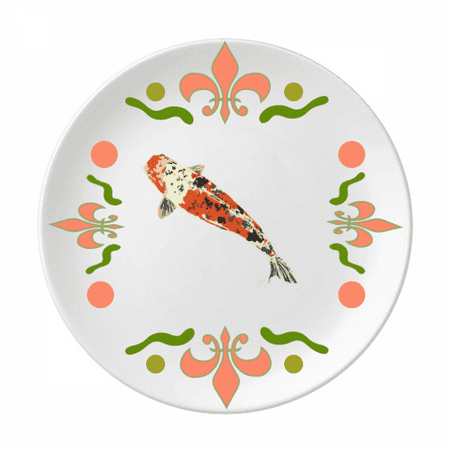 

Tradition Chinese Lucky Fish Flower Ceramics Plate Tableware Dinner Dish