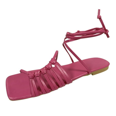 uikmnh Women Shoes Fashion Solid Color Leather Flat Woven Ankle Strap Roman Sandals Hot Pink 8
uikmnh Women Shoes Fashion Solid Color Leather Flat Woven Ankle Strap Roman Sandals Hot Pink 8