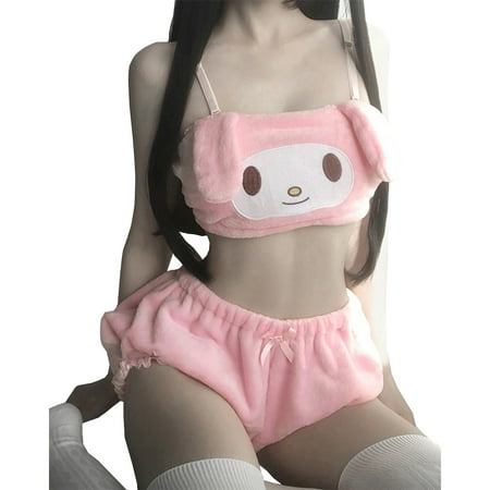 Kawaii Cute Pajamas Set Autumn Winter Sleepwear Suits for Women Homewear Suits