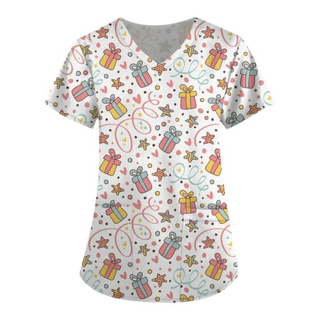 Yubatuo Women Plus Size Scrubs Top with Pockets V-Neck Short Sleeve Animal Print Work Blouse for Women Orange L
Yubatuo Women Plus Size Scrubs Top with Pockets V-Neck Short Sleeve Animal Print Work Blouse for Women Orange L