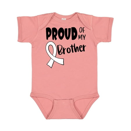Inktastic Proud of my Brother Blindness Awareness White Ribbon Gift Baby Boy or Baby Girl Bodysuit