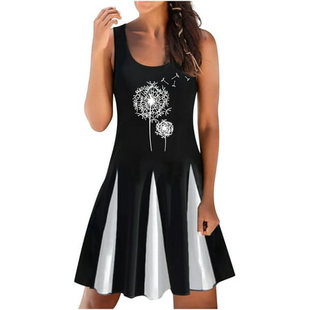 Juebong Women Summer Dresses Beach Print Sleeveless Crewneck Casual Loose Tank Dress
Juebong Women Summer Dresses Beach Print Sleeveless Crewneck Casual Loose Tank Dress