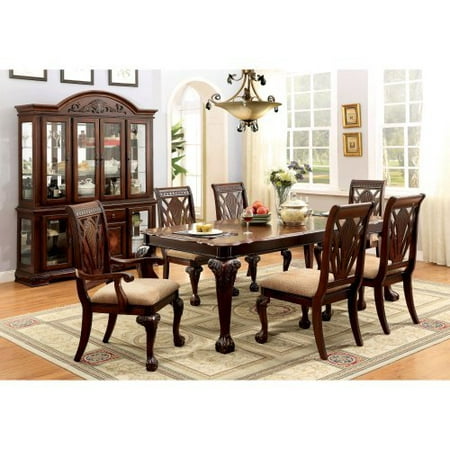 Furniture of America Harsburough Classic 7 Piece Dining Table Set