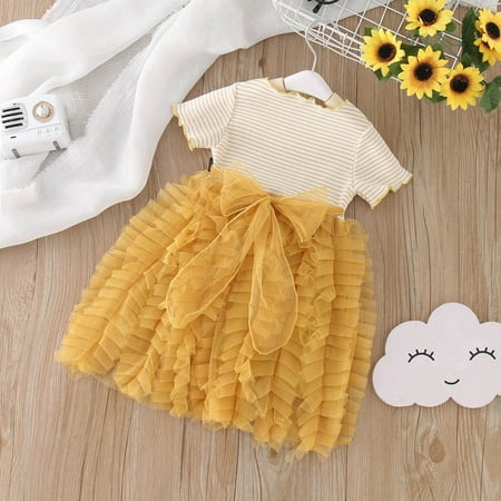 Aayomet Dresses For Girls Toddler Girls Short Sleeve Bowknot Tulle Ruffles Princess Dress Dance Party Dresses Clothes Yellow 3-4 Years
Aayomet Dresses For Girls Toddler Girls Short Sleeve Bowknot Tulle Ruffles Princess Dress Dance Party Dresses Clothes Yellow 3-4 Years