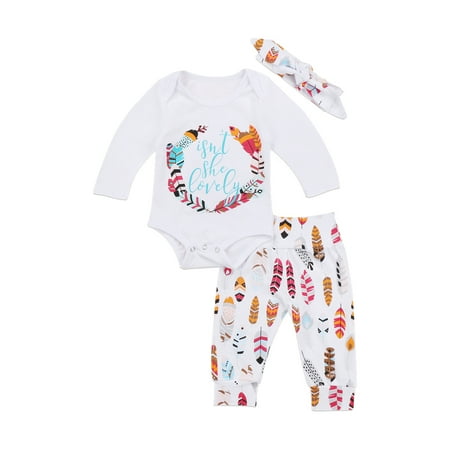 Newborn Isnt She Lovely Baby Girl Outfit Short Sleeve Romper Floral Pants Headband Clothes Set
Newborn Isnt She Lovely Baby Girl Outfit Short Sleeve Romper Floral Pants Headband Clothes Set