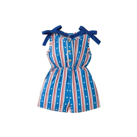 Summer Toddlers Little Girls Independence Day Jumpsuit Sleeveless Bow Decoration Stripe Star Siamese Trousers
Summer Toddlers Little Girls Independence Day Jumpsuit Sleeveless Bow Decoration Stripe Star Siamese Trousers