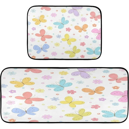 SKYSONIC Butterfly 2 Pieces Kitchen Rug Cushioned Anti-Fatigue Kitchen Rugs Set for Home Office Laundry 19.7 x 27.6 +19.7 x 47.2
SKYSONIC Butterfly 2 Pieces Kitchen Rug Cushioned Anti-Fatigue Kitchen Rugs Set for Home Office Laundry 19.7 x 27.6 +19.7 x 47.2