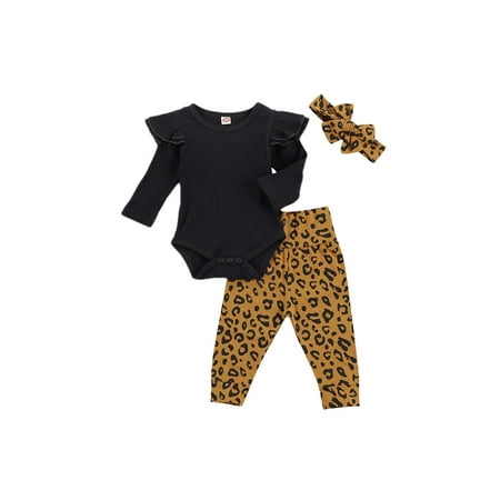 luethbiezx 3Pcs Toddler Girls Ruffles Long Sleeve Romper+Leopard Pants+Headband Letter Print Costume
luethbiezx 3Pcs Toddler Girls Ruffles Long Sleeve Romper+Leopard Pants+Headband Letter Print Costume