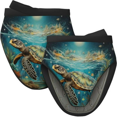 PISONIC Ocean Turtle Print 2Pcs Mini Silicone Oven Mitts Non-Slip Heat Resistant Oven Gloves with Hanging Loop for Kitchen Cooking Baking
PISONIC Ocean Turtle Print 2Pcs Mini Silicone Oven Mitts Non-Slip Heat Resistant Oven Gloves with Hanging Loop for Kitchen Cooking Baking