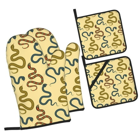 Zufioo Various Snake Oven Mitts and Pot Holders 4pcs Set Kitchen Oven Glove High Heat Resistant 500 Degree Extra Long Oven Mitts for Kitchen Baking Cooking
Zufioo Various Snake Oven Mitts and Pot Holders 4pcs Set Kitchen Oven Glove High Heat Resistant 500 Degree Extra Long Oven Mitts for Kitchen Baking Cooking
