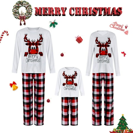 Christmas Family Matching Pajamas Sets Deer Tops + Plaid Pants Sleepwear Xmas Holiday Loungewear Jammies Pjs Outfit
Christmas Family Matching Pajamas Sets Deer Tops + Plaid Pants Sleepwear Xmas Holiday Loungewear Jammies Pjs Outfit