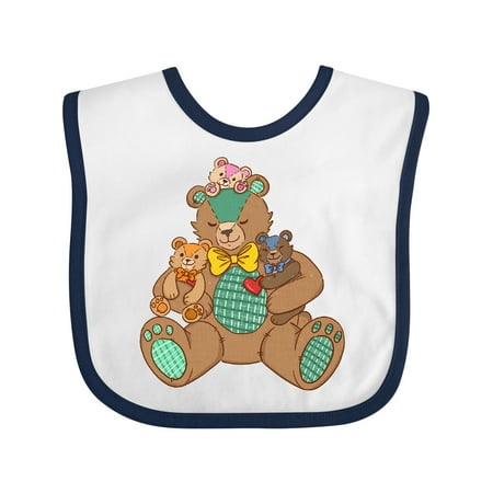 Inktastic Cute Hugging Teddy Bears Gift Baby Boy or Baby Girl Bib