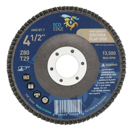 Eco Edge 10-Pack 4.5-Inch 80 Grit High Density Germany VSM Premium ZIRCONIA Flap Discs (4-1/2 x 7/8 Arbor Bevel Type 29) For Angle Grinder
Eco Edge 10-Pack 4.5-Inch 80 Grit High Density Germany VSM Premium ZIRCONIA Flap Discs (4-1/2 x 7/8 Arbor Bevel Type 29) For Angle Grinder