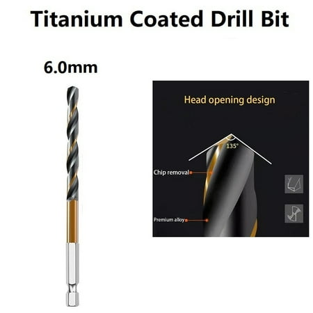 BAMILL 1PC HSS High Speed Steel Titanium Coated Drill Bit Set 1/4 Hex Shank 1.5-6.5mm
BAMILL 1PC HSS High Speed Steel Titanium Coated Drill Bit Set 1/4 Hex Shank 1.5-6.5mm
