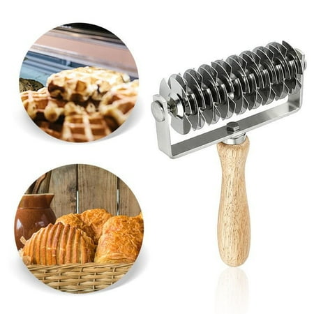Yedhsi Knives Baking Tools Stainless Steel Wooden Handle Pizza Roller Snack Roller
