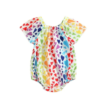 Suanret Infant Baby Girls Romper Rabbit Heart Print Short Sleeve Boat Neck Jumpsuit Summer Newborn Bodysuits Colorful Heart 6-12 Months
Suanret Infant Baby Girls Romper Rabbit Heart Print Short Sleeve Boat Neck Jumpsuit Summer Newborn Bodysuits Colorful Heart 6-12 Months
