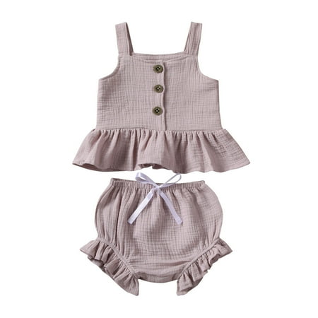 Mioliknya Newborn Baby Girls Button Sleeveless Crop Tops + Mini Shorts Outfits 2pcs Clothing Set
Mioliknya Newborn Baby Girls Button Sleeveless Crop Tops + Mini Shorts Outfits 2pcs Clothing Set