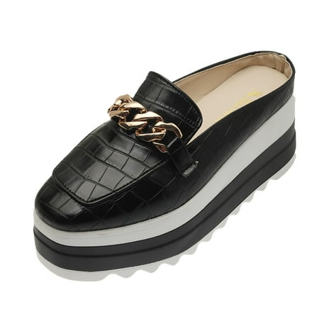Sneakers for Women Half Women S Wedge Trifle Slippers Fashion Casual Platform Chain Shoes Baotou Women S Sneakers Womens Sneakers Mesh Pu Black 39
Sneakers for Women Half Women S Wedge Trifle Slippers Fashion Casual Platform Chain Shoes Baotou Women S Sneakers Womens Sneakers Mesh Pu Black 39