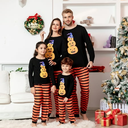 GYRATEDREAM Halloween Family Matching Pajamas Pumpkin Print Long Sleeve Top Striped Pants Trousers Sleepwear
GYRATEDREAM Halloween Family Matching Pajamas Pumpkin Print Long Sleeve Top Striped Pants Trousers Sleepwear