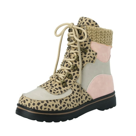 Qufokar Knee High Boots for Women Wide Calf Women S Boots Lace Up Ladies Fashion Leopard Patchwork High Top Round Toe Elasticated Lace Up Short Boots
Qufokar Knee High Boots for Women Wide Calf Women S Boots Lace Up Ladies Fashion Leopard Patchwork High Top Round Toe Elasticated Lace Up Short Boots