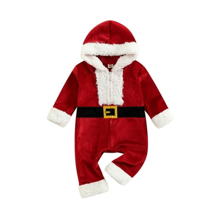 Meihuida Baby Christmas Santa Romper Casual Long Sleeve Plush Trim Belt Print Hooded Jumpsuit
Meihuida Baby Christmas Santa Romper Casual Long Sleeve Plush Trim Belt Print Hooded Jumpsuit