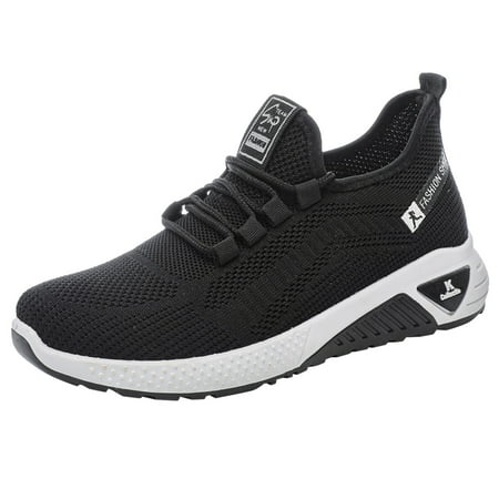 Sports Shoes For Women Casual Shoes Knit Detail Shoes Mesh Lace Up Running Shoes