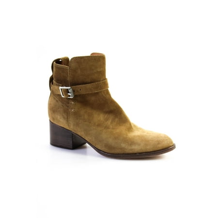 Pre-owned|Rag & Bone Womens Suede Ankle Strap Bootie Brown Size 6.5