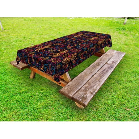 Ethnic Outdoor Tablecloth Hand Drawn Image with Oriental Rainbow Colored Floral Swirls Glass Pattern Image Decorative Washable Fabric Picnic Tablecloth 58 X 120 Inches Multicolor by Ambesonne
Ethnic Outdoor Tablecloth Hand Drawn Image with Oriental Rainbow Colored Floral Swirls Glass Pattern Image Decorative Washable Fabric Picnic Tablecloth 58 X 120 Inches Multicolor by Ambesonne