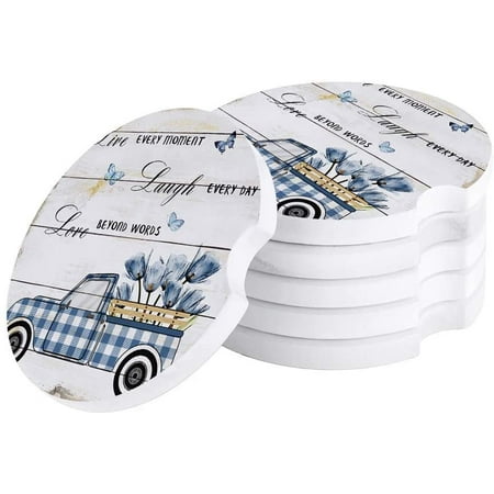 KXMDXA Blue Plaid Truck with Farm Tulips Inspirational Quote Wood Grain Set of 4 Car Coaster for Drinks Absorbent Ceramic Stone Coasters Cup Mat with Cork Base for Coffee Table Bar Decor
KXMDXA Blue Plaid Truck with Farm Tulips Inspirational Quote Wood Grain Set of 4 Car Coaster for Drinks Absorbent Ceramic Stone Coasters Cup Mat with Cork Base for Coffee Table Bar Decor