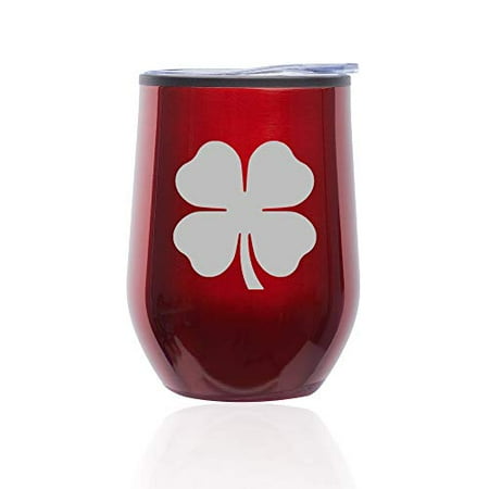 Stemless Wine Tumbler Coffee Travel Mug Glass with Lid 4 Leaf Clover Shamrock (Red)
Stemless Wine Tumbler Coffee Travel Mug Glass with Lid 4 Leaf Clover Shamrock (Red)
