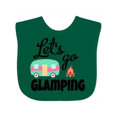 Inktastic Lets Go Glamping with Camper Vector Gift Baby Boy or Baby Girl Bib