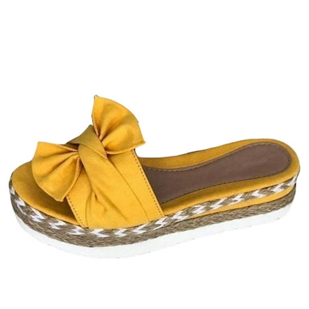 MEGAWHEELS Womens Sandals Casual Bow Wedge Platform Summer Beach Slippers
MEGAWHEELS Womens Sandals Casual Bow Wedge Platform Summer Beach Slippers